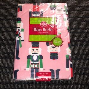 Square Size Pink Nutcracker Vinyl Tablecloth